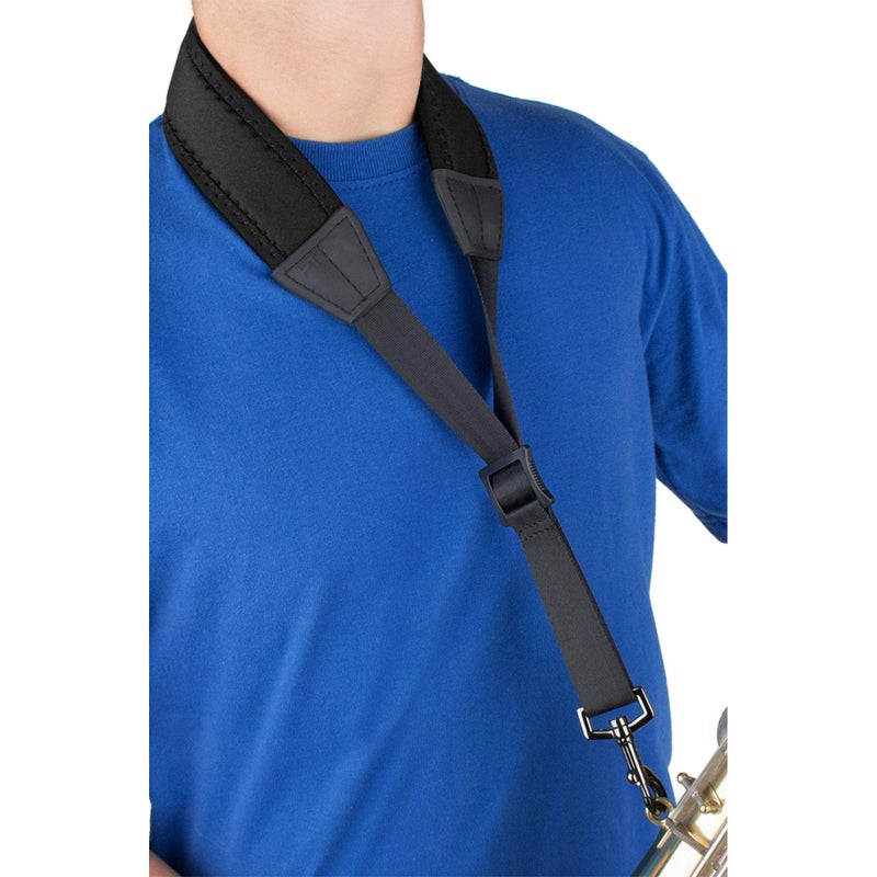 Pro-Tec Pro Tec N305M 24-Inch Padded Neoprene Saxophone Neck Strap with Metal Snap, Black, Tall - Image 1